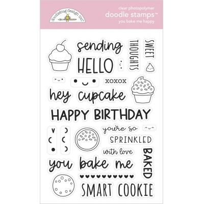 Doodlebug Made With Love Clear Stamps - You Bake Me Happy